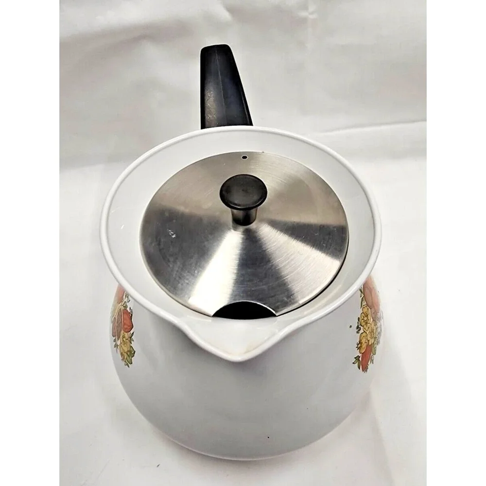 Vintage Corning Ware Spice of Life 6 cup Tea kettle 1970's with Lid Retro Kitsch - Picture 6 of 15